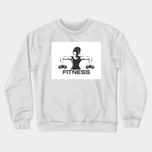 Woman with Dumbbell Fitness Club Design Crewneck Sweatshirt